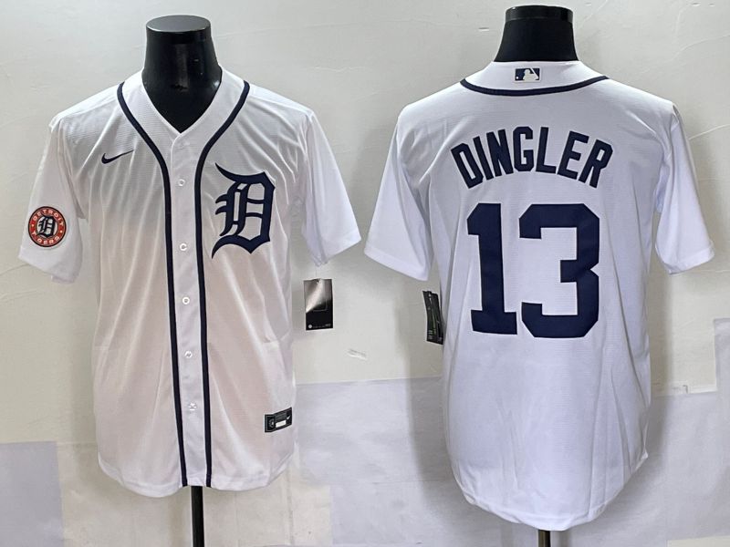 Men 2025 Detroit Tigers #13 Dingler White Game Nike MLB Jersey style 4